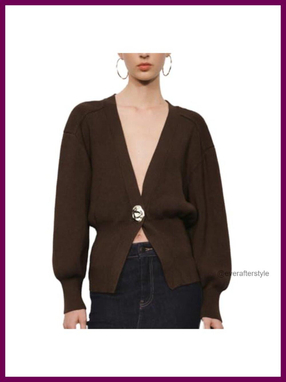 Knitted V-Neck Cardigan Button Down Long Sleeve Lightweight Sweater
